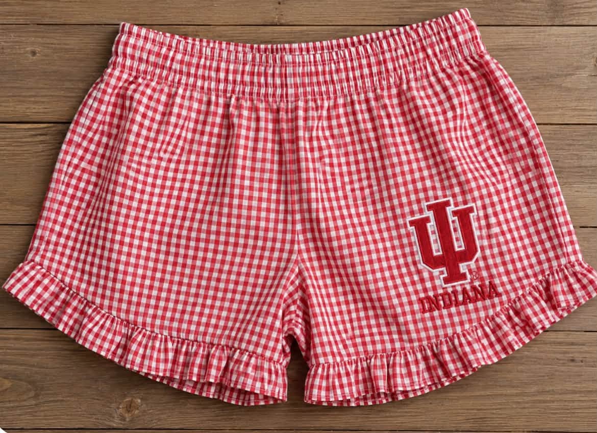 Custom Gingham Ruffle Shorts