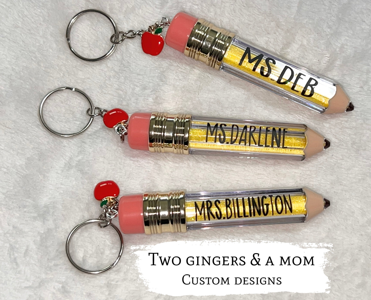 Personalized Pencil Teacher Keychain