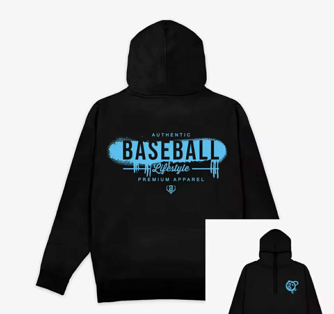 Baseball 101 Youth Hoodie Blue Print