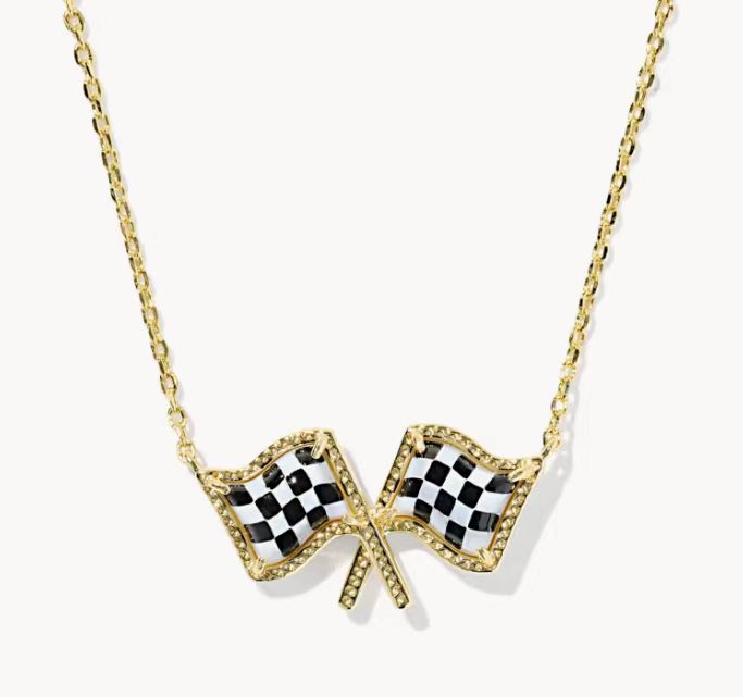 Kendra Race Flag Necklace