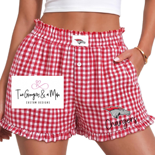 Custom Gingham Ruffle Shorts