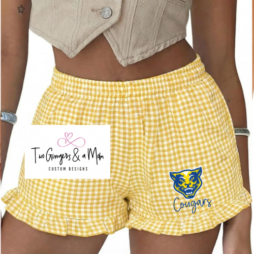 Custom Gingham Ruffle Shorts