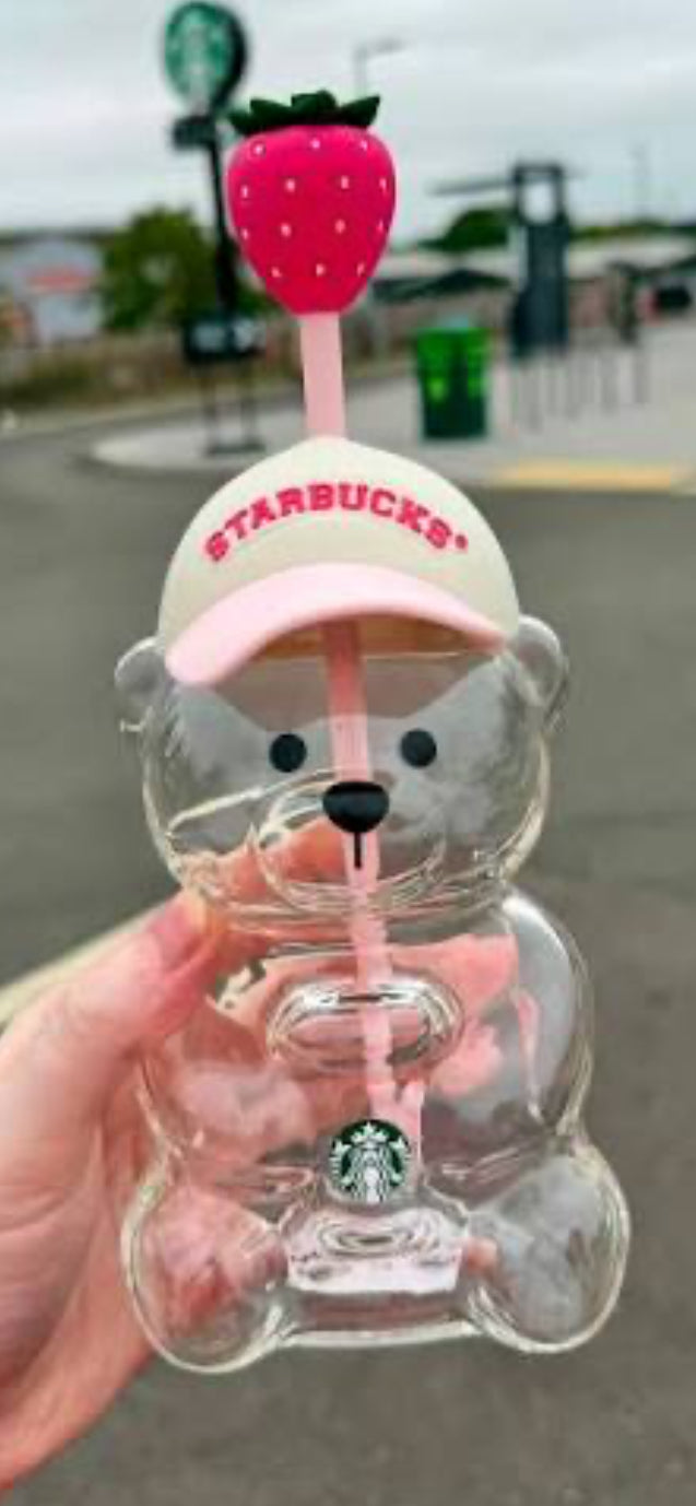 Starbucks Pink Bear Cup glass