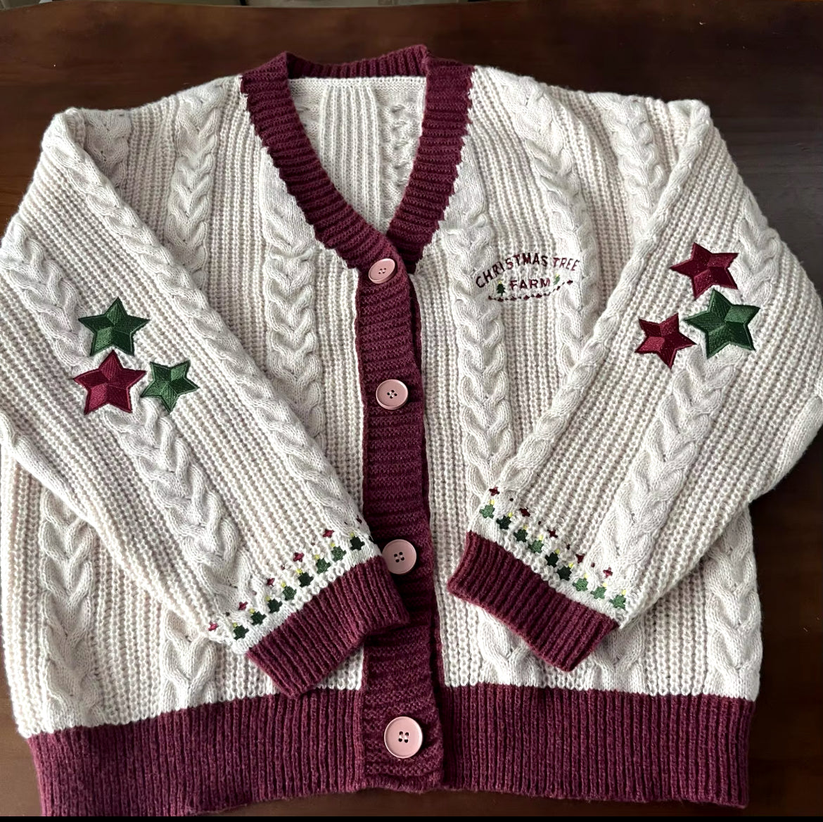 Christmas Tree Holiday TS Cardigan Dupe