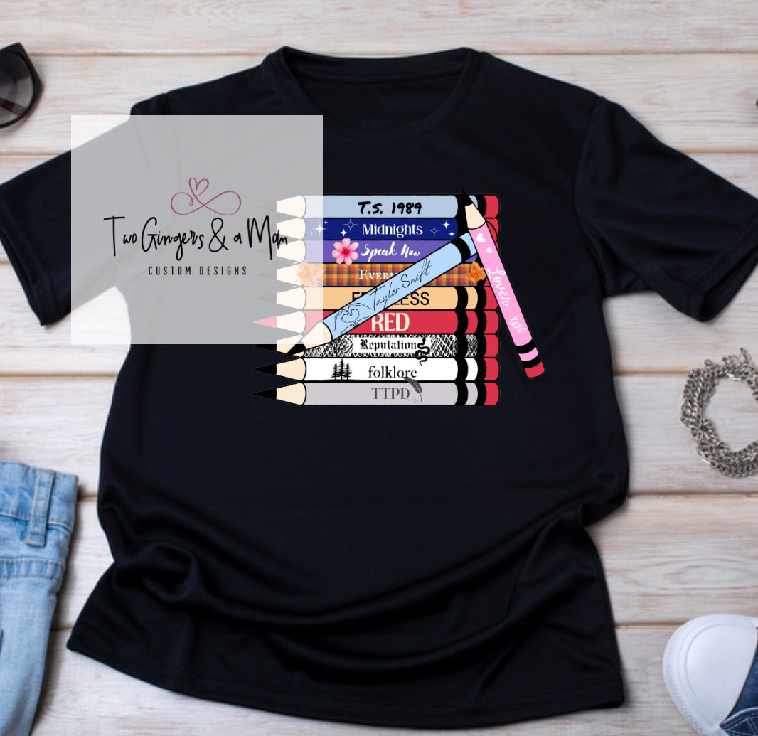 Taylor Swift Teacher Pencil Eras T-shirt