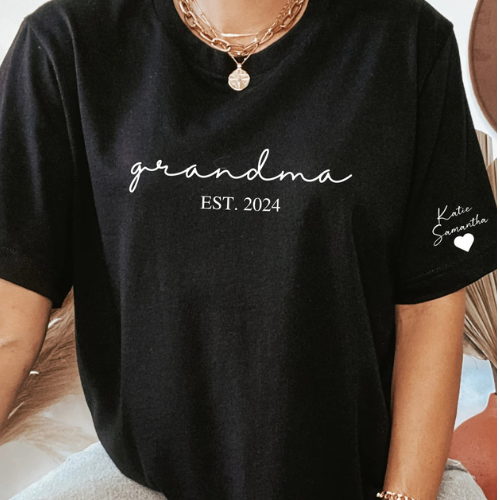 Custom Mother's Day W/Name on Sleeve Tshirt