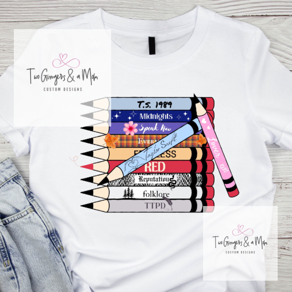 Taylor Swift Teacher Pencil Eras T-shirt