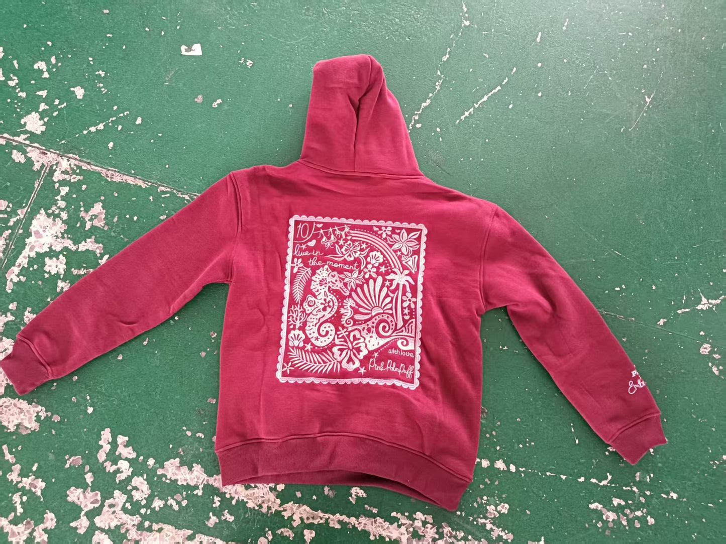 Pink Palm Puff Cherries Hoodie high quality