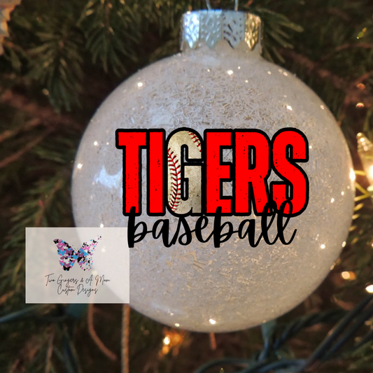 Tigers Baseball Glitter Ornament