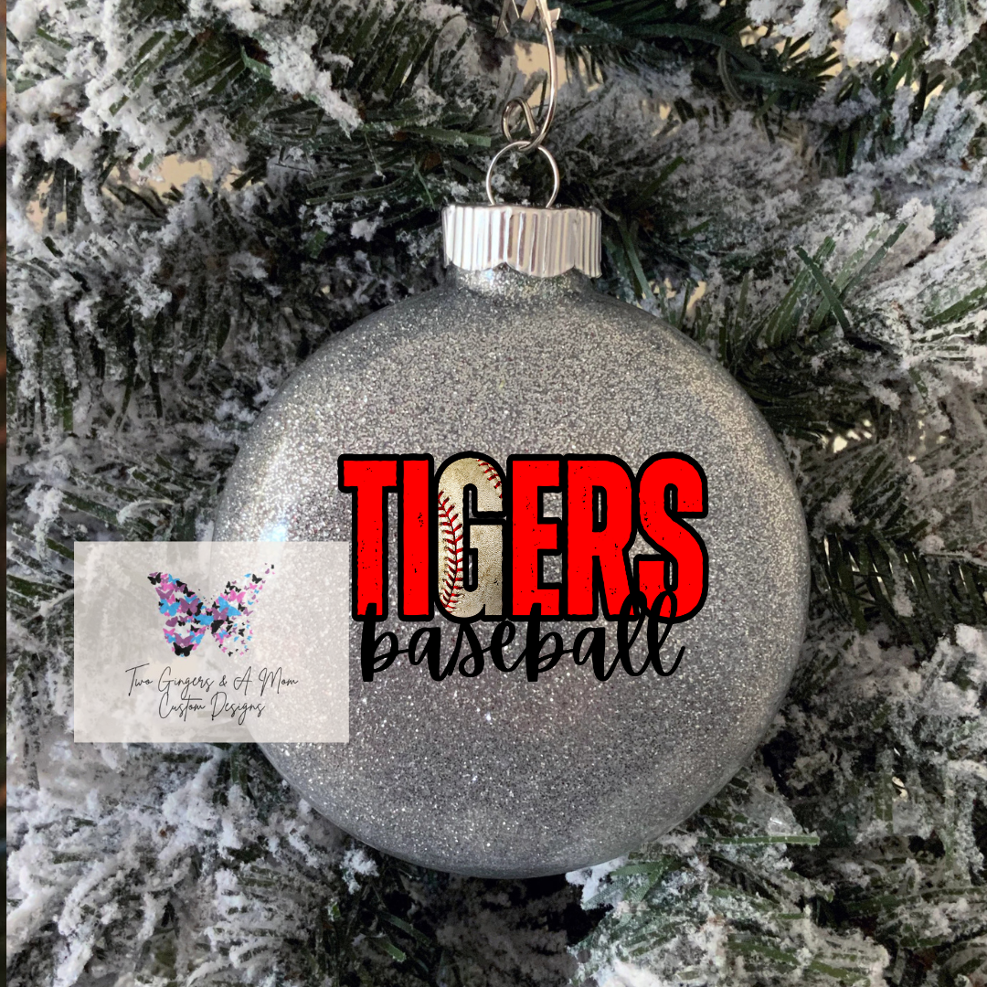 Tigers Baseball Glitter Ornament