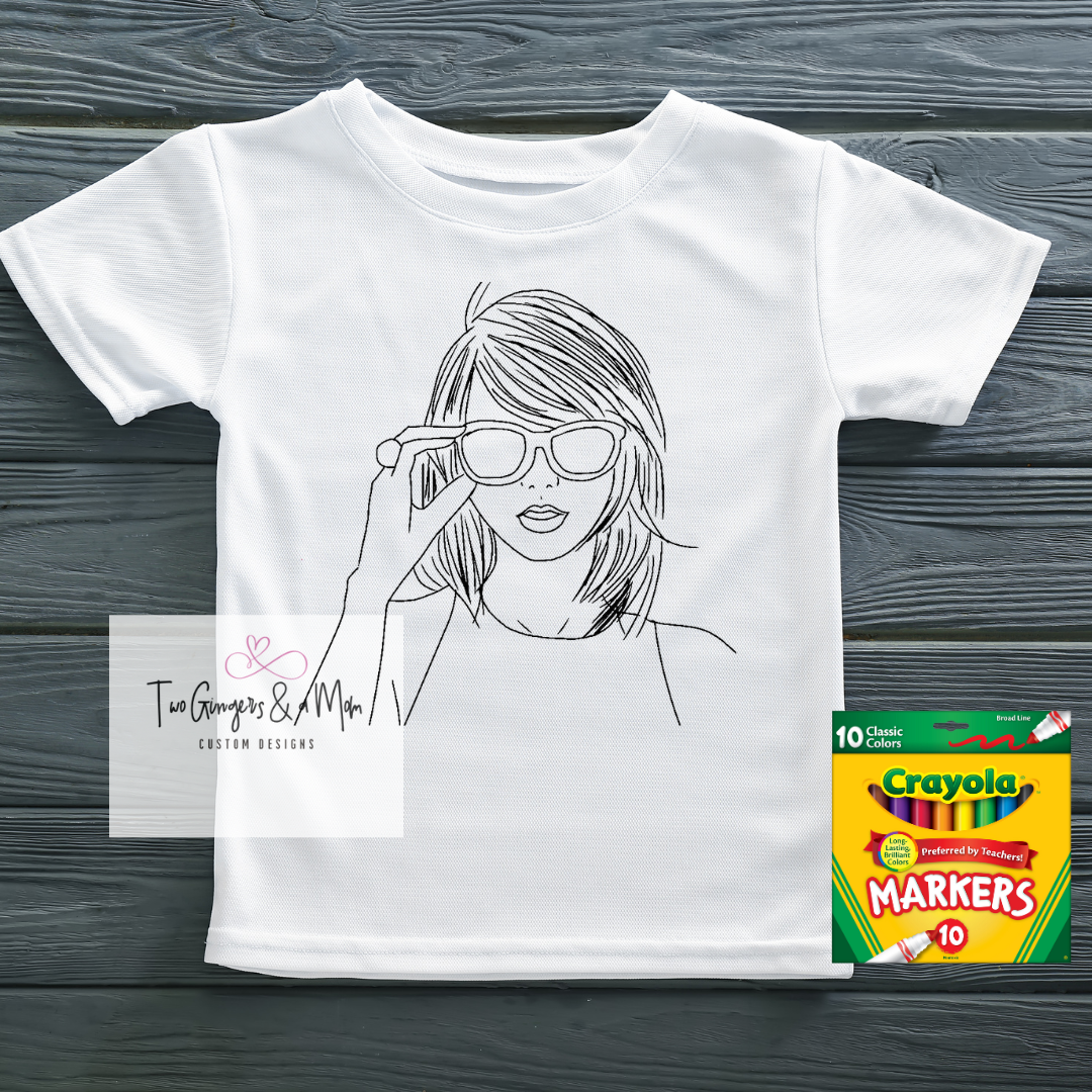 Taylor Swift Color Your Own Coloring Shirt