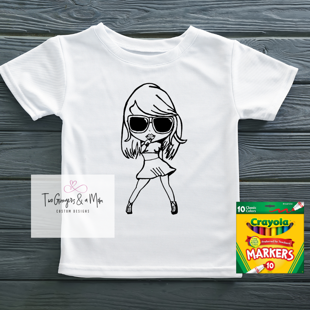 Taylor Swift Color Your Own Coloring Shirt