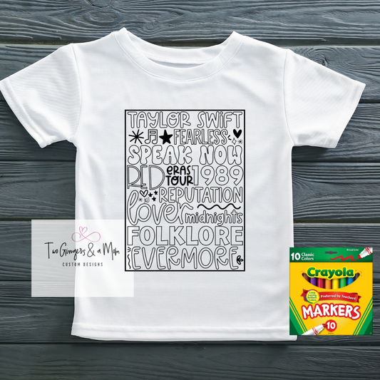 Taylor Swift Color Your Own Coloring Shirt