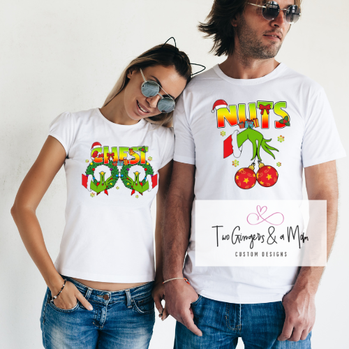 Chest-Nuts Couples Grinch T-shirt Set