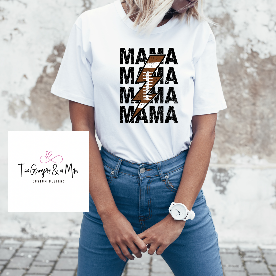 Football Mama Lightning Bolt Shirt