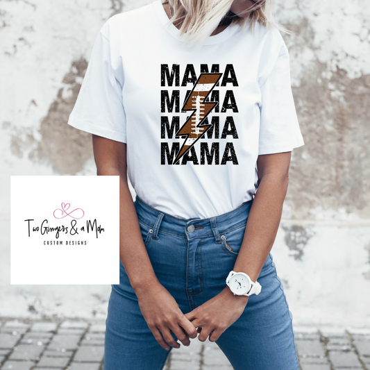 Football Mama Lightning Bolt Shirt