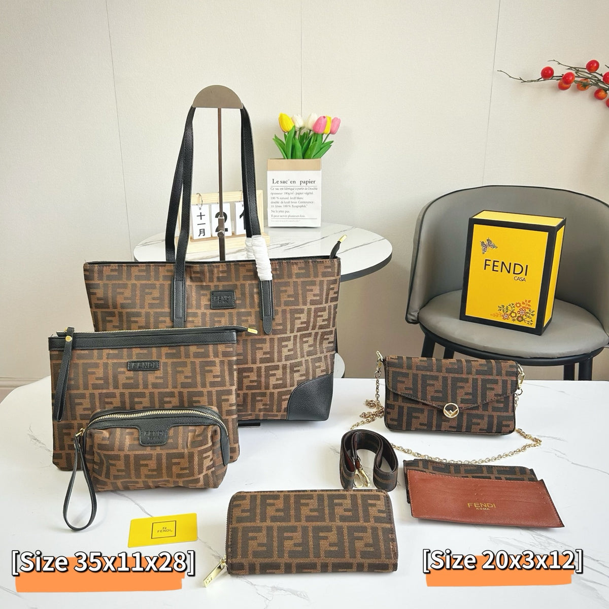 Fendi 6 Piece Bag Set