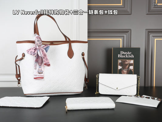 Lv 5 Piece Neverfull Bag Set