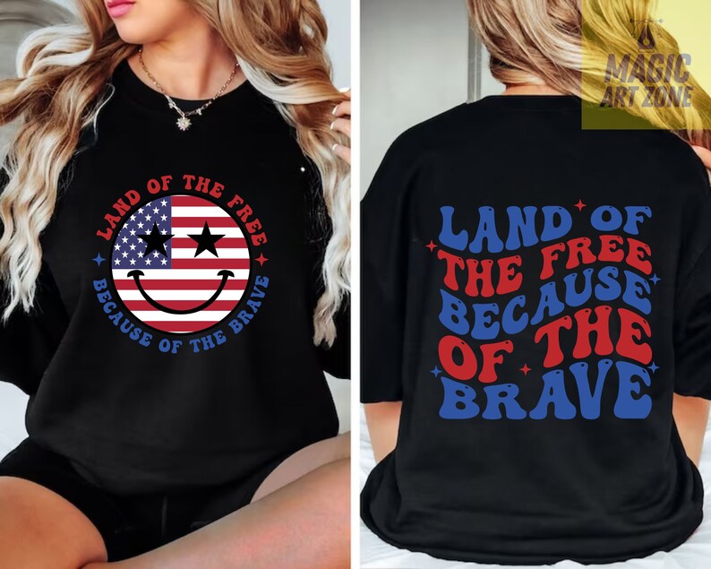 Land Of The Free Because Of The Brave Crewneck/Tshirt