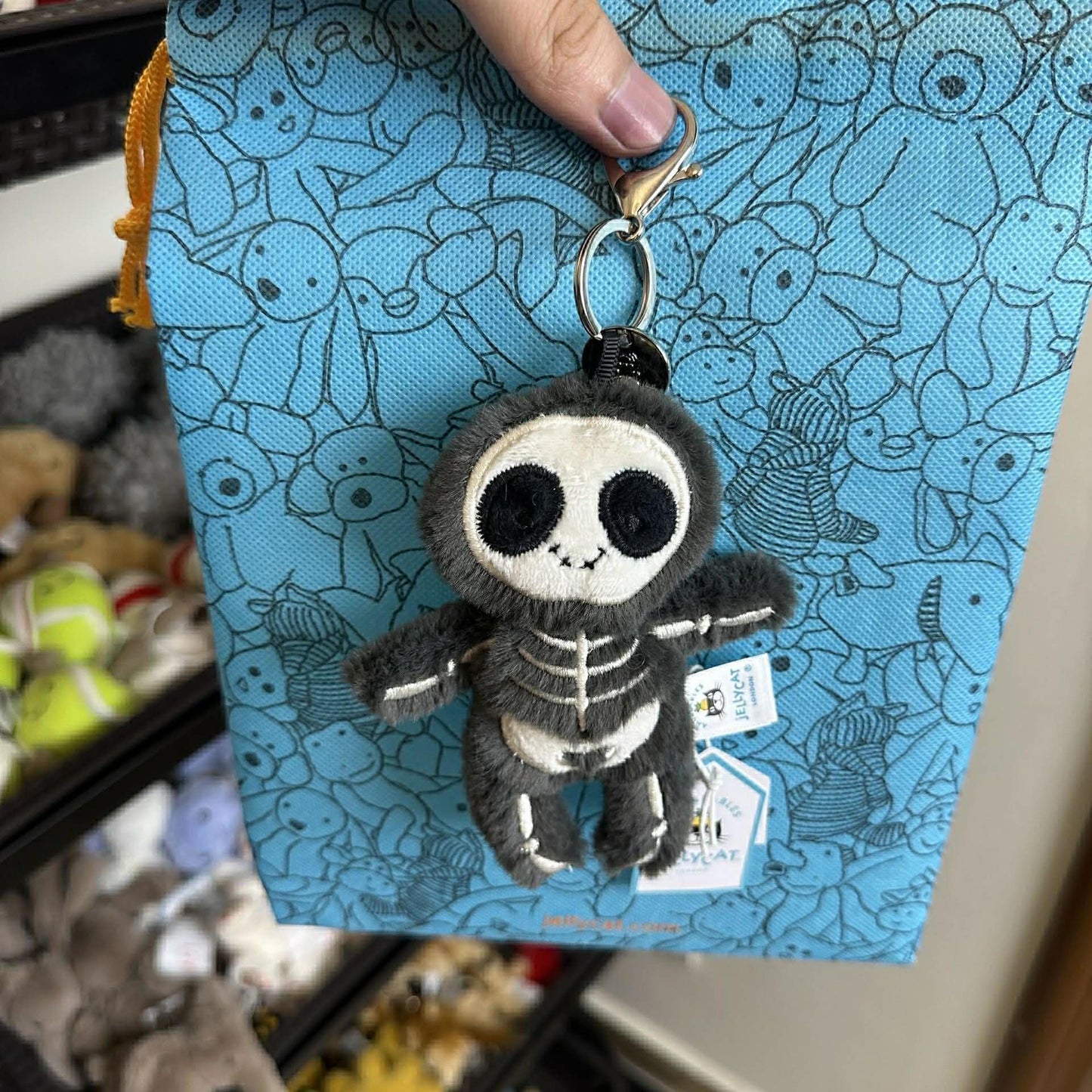 Skeleton Inspired Jelly Cat Keychain