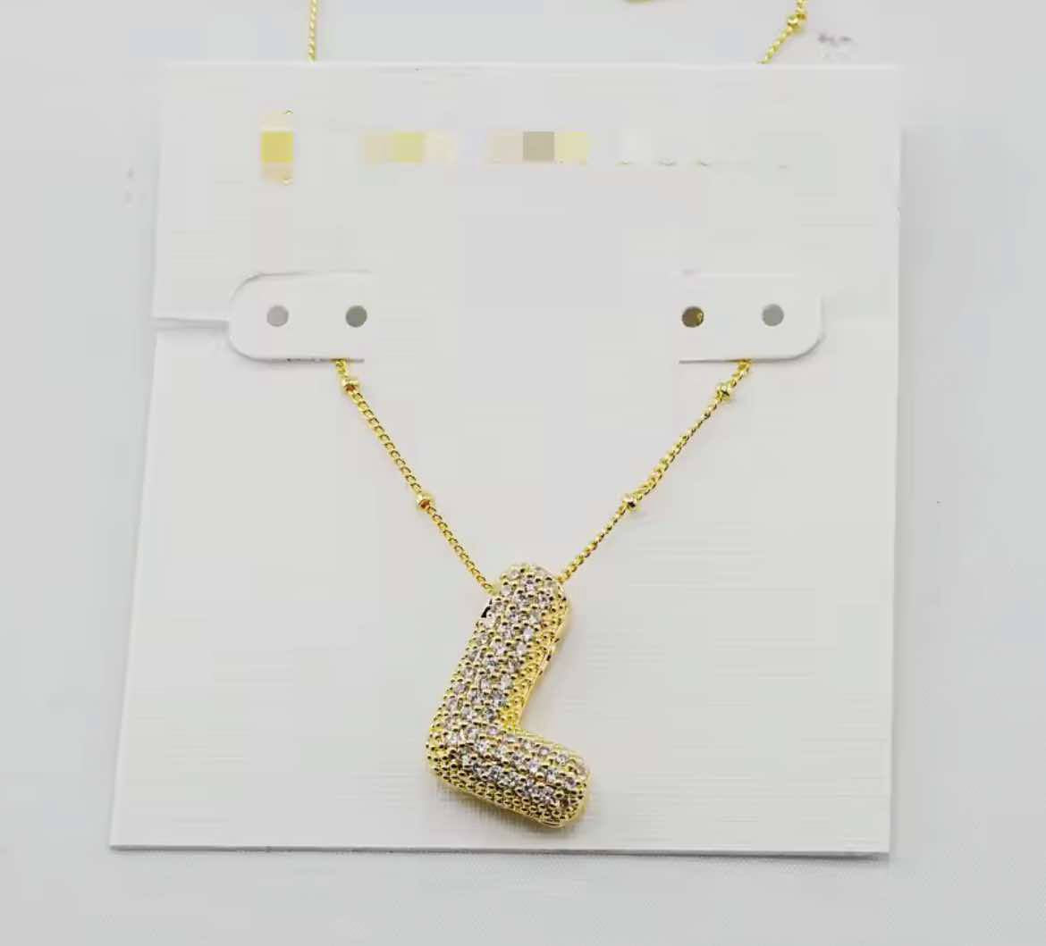Kender Bubble Letter Initial Necklace