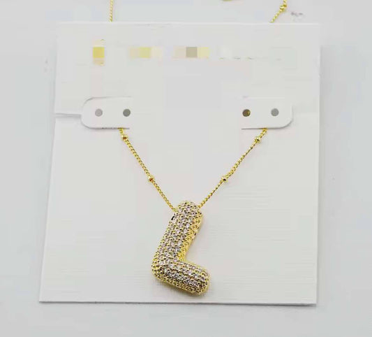 Kender Bubble Letter Initial Necklace