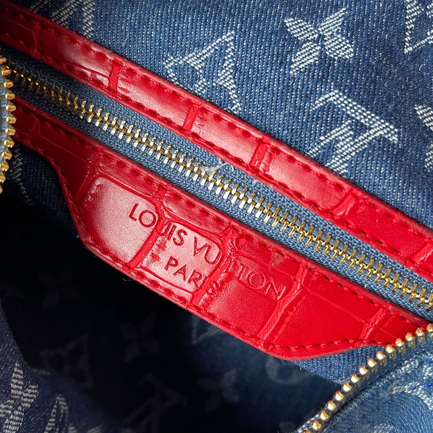 Lv Cherry Denim Speedy Bag