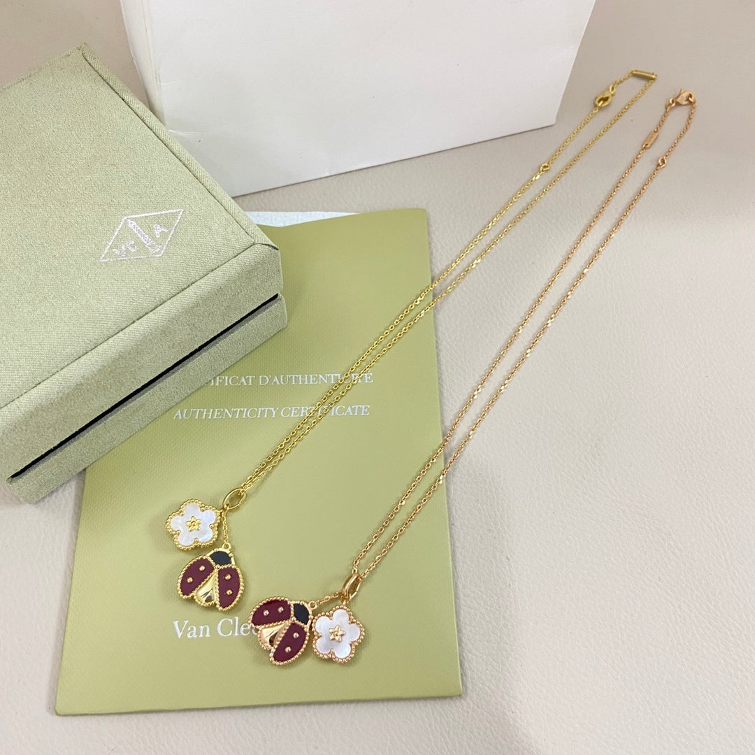 Van Cleef Ladybug Necklace With Box