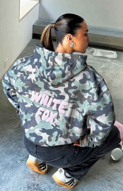 White Fox Cotton Hoodie