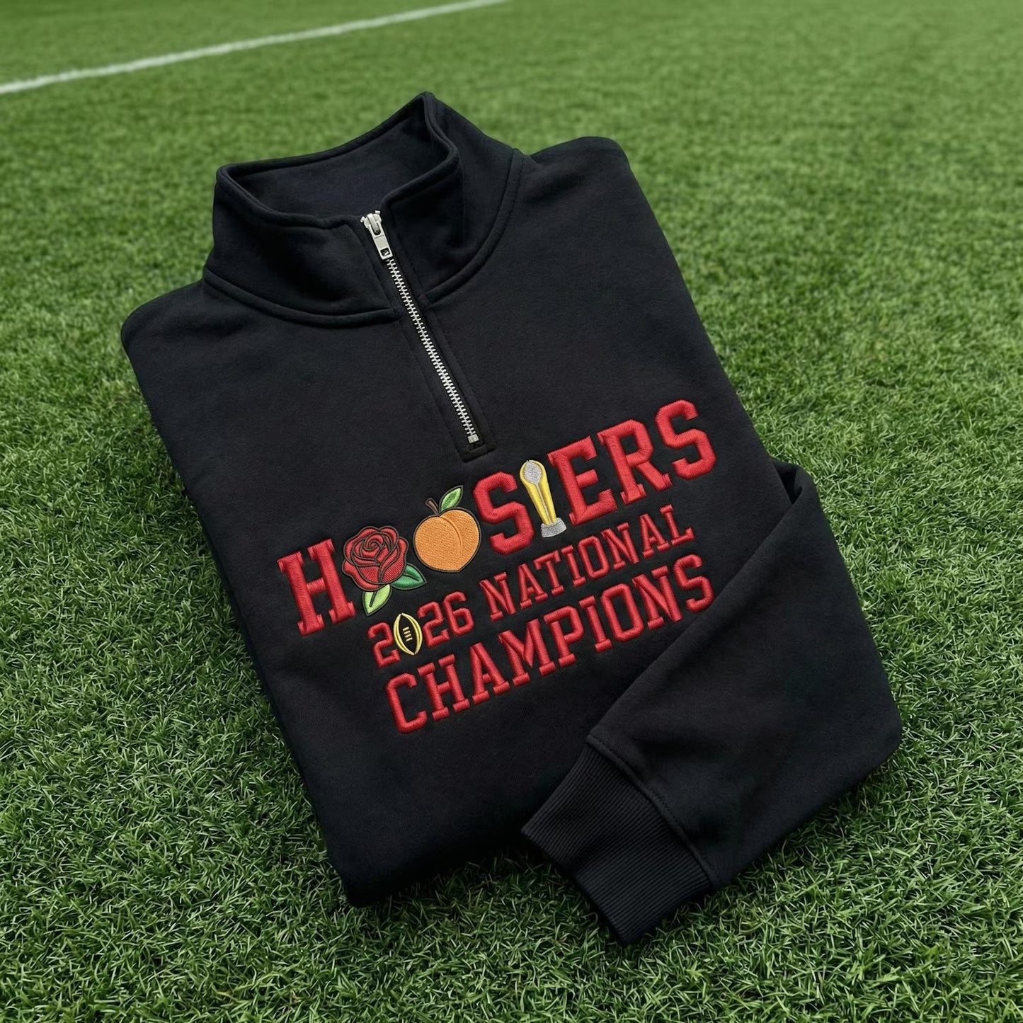 Embroidered Indiana Champions 2026 Quarter Zip Sweatshirt,
