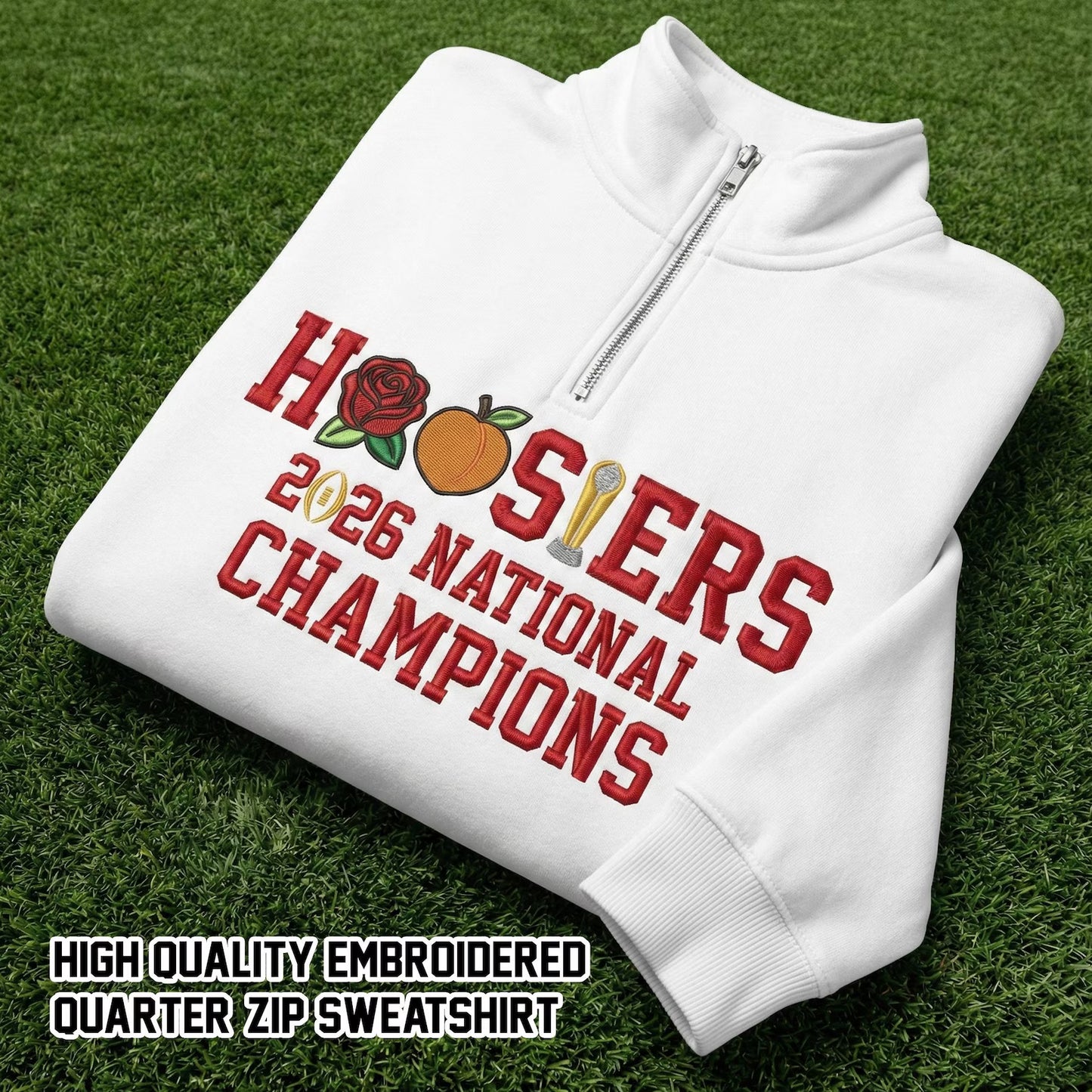 Embroidered Indiana Champions 2026 Quarter Zip Sweatshirt,