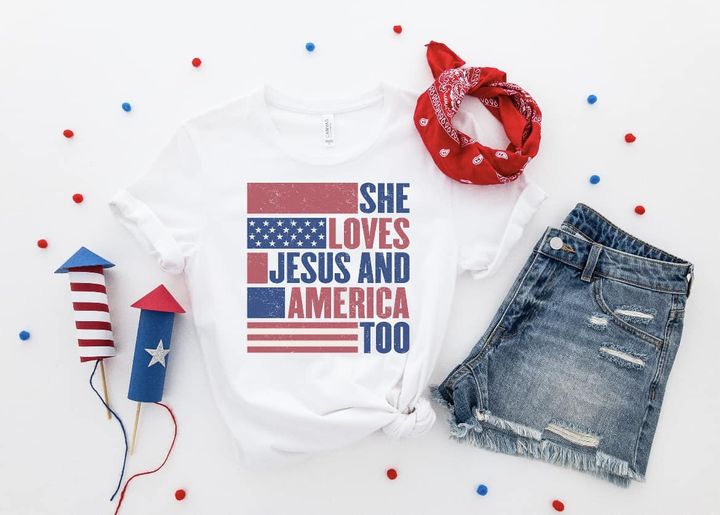 She Loves Jesus and America Too T-shirt