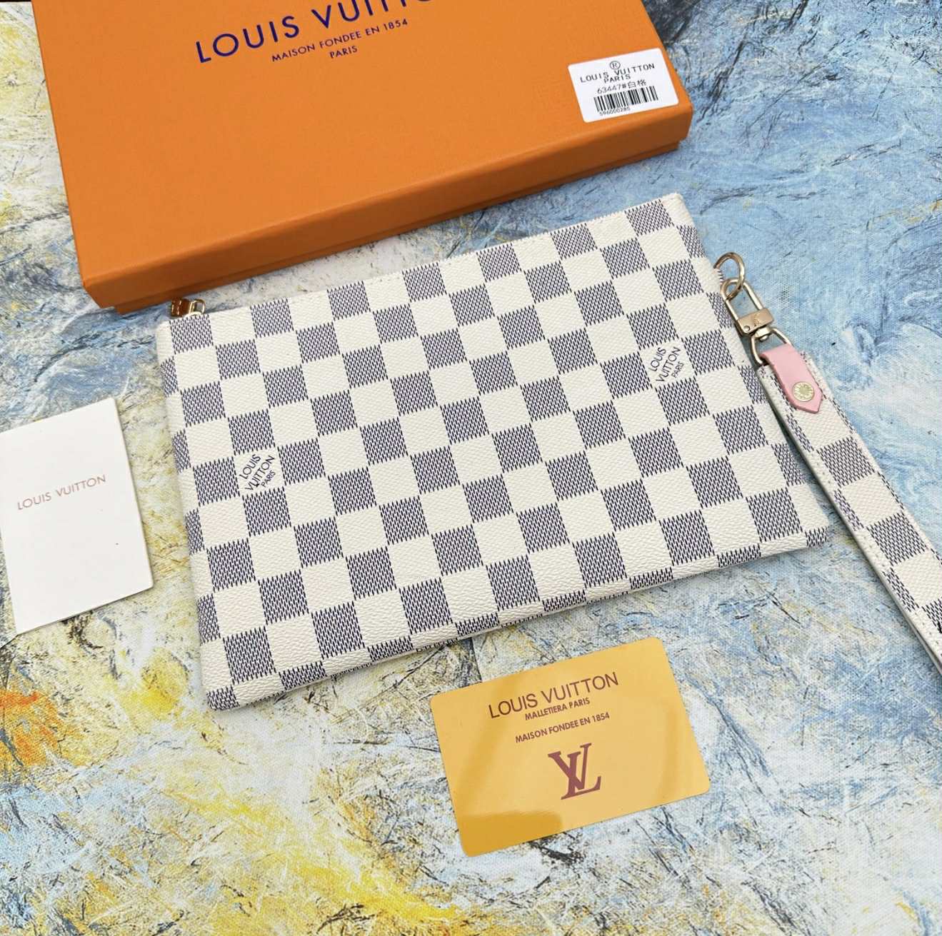 Lv Inspired Wristlet Pouch
