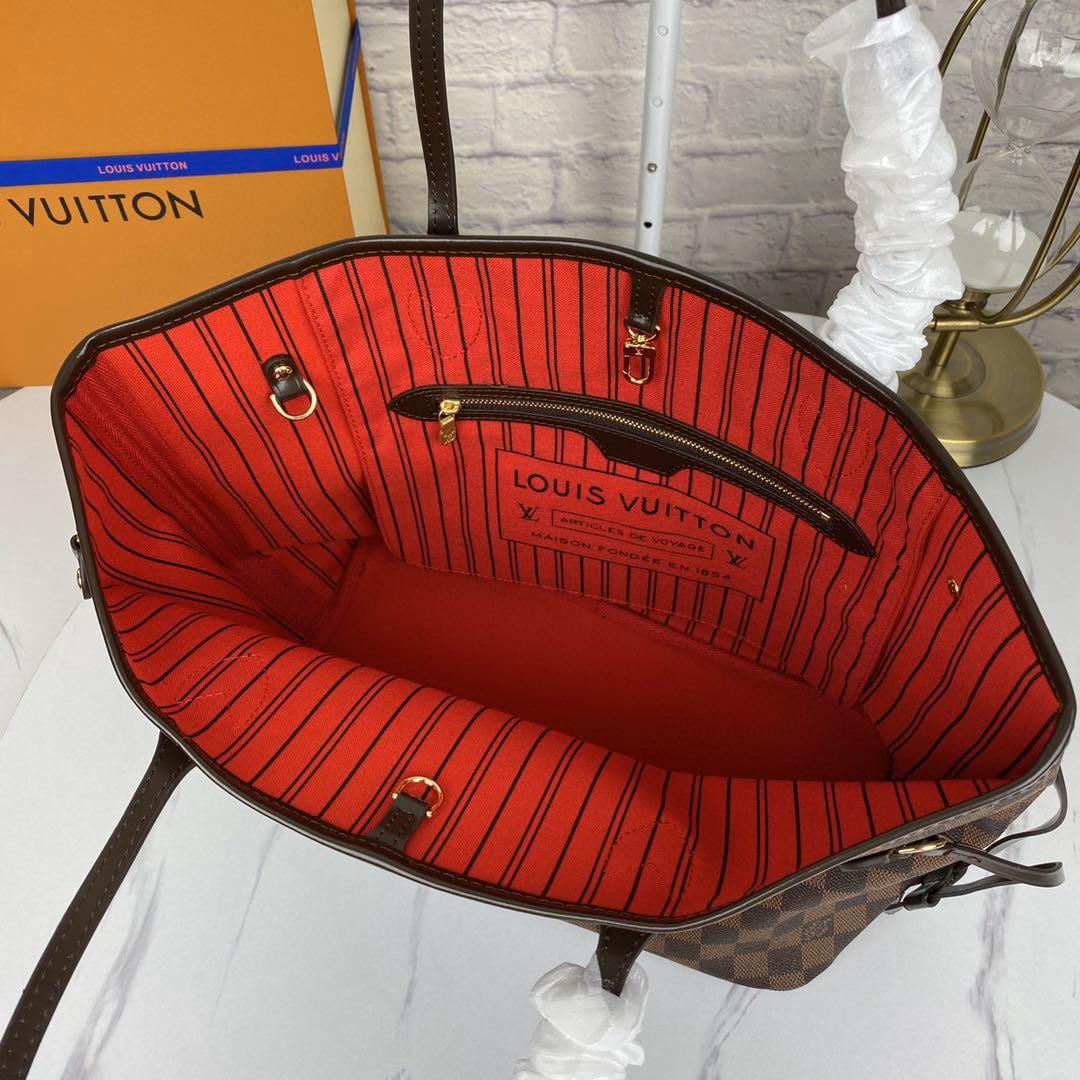 Large Lv Inspired Neverfull Tote with Small Pouch