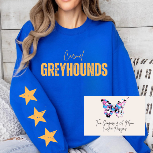 Carmel Greyhounds Distressed Crewneck Sweatshirt