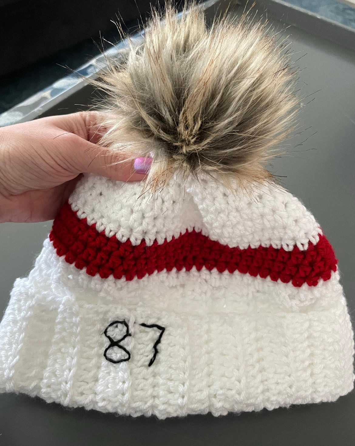 Travis Taylor 87 Pom Beanie