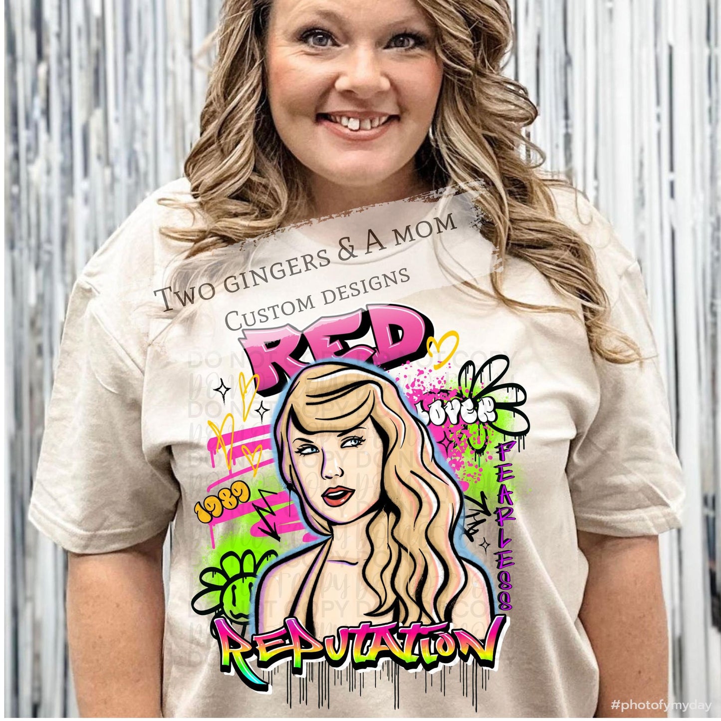 White Retro Taylor Graffiti Shirt