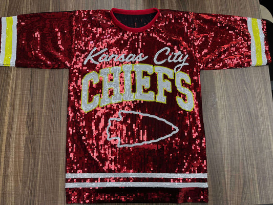 NFL Sequin Oversized Shirt All 32 Teams Available